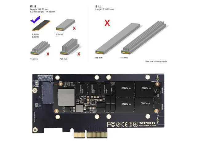 Alt view image 2 of 7 - NVMe Ruler EDSFF SSD to PCI-E 4.0 X4 Host Adapter for 5.9mm 8.0mm 1U GEN-Z E1.S SSD
