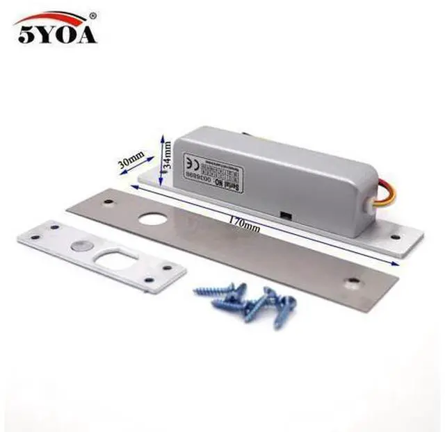 Main image of Small High End Door Electric Bolt Mortise Lock for Door Lock Access Control DC 12V Stainless Steel NC Electronic