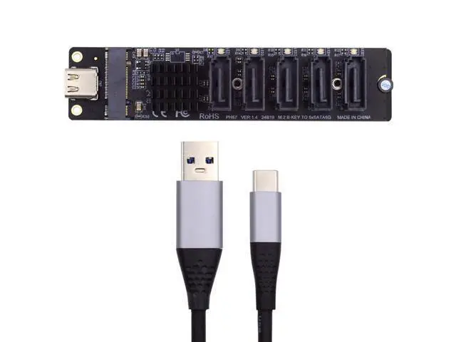 Alt view image 7 of 7 - USB 3.1 Gen 2 to 5 SATA 3.0 Port Multiplier Extension Card Adapter for Motherboard SATA Hard Drive Port Extension with JMB575 JMS580 Chipset