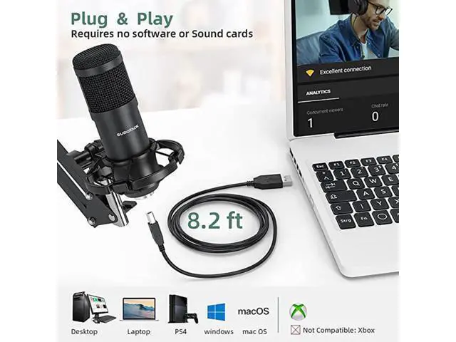 Alt view image 5 of 6 - USB Streaming PC Microphone, Professional 192KHZ/24Bit Studio Cardioid Condenser Mic Kit