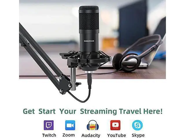 Alt view image 6 of 6 - USB Streaming PC Microphone, Professional 192KHZ/24Bit Studio Cardioid Condenser Mic Kit