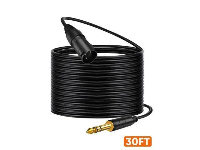 Alt view image 6 of 6 - 1/4" to XLR 30ft, 6.35mm TRS to XLR Microphone Cord,Balanced Quarter inch TRS Plug to 3-pin X LR, 1/4 Inch X LR Mic Patch Cable