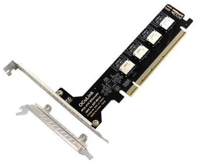 Main image of 4 Port Oculink to PCIe 4.0 X16 Adapter,SFF-8611/8612 to PCI Express Expansion Card Adapter with 8cm/12cm Slot Bracket