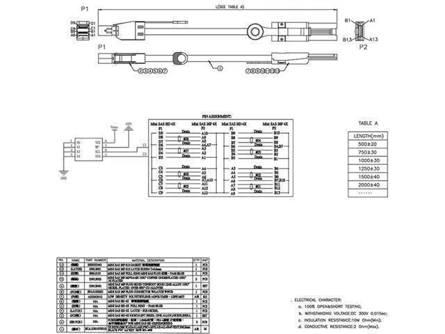Alt view image 2 of 6 - MINI SAS HD SFF-8088 26P to SAS HD 8088 / SFF-8644 / SFF-8643 Service Overlay Cable for Server (100CM,SFF-8088 to SFF-8644)