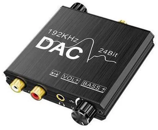 Main image of 192khz Audio Converter Digital to Analog DAC - Bass and Volume Control - Digital SPDIF/Optical/Toslink/Coaxial to Analog Stereo L/R RCA and 3.5mm Jack Converter for PS3 PS4 DVD Home Cinema