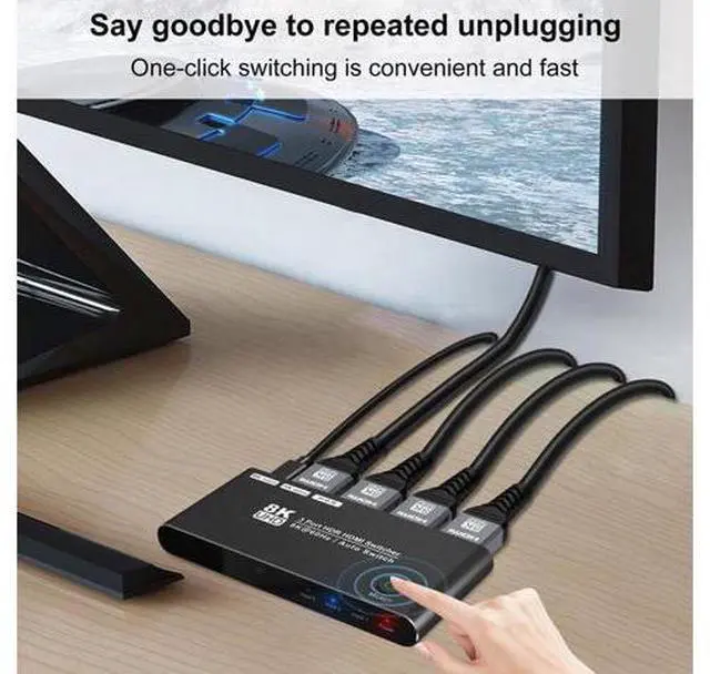 Alt view image 4 of 7 - HDMI Switcher, Ultra HD 8K High Speed 48Gbps Directional Switch Only 3in 1out 8K@60Hz 4K@120Hz Splitter Converter (8K)