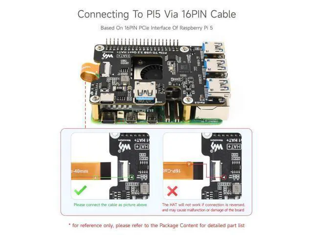Alt view image 4 of 7 - PCIe to USB 3.2 Gen1 HAT for Raspberry Pi 5, PCIe to USB HUB, 4X High Speed USB Ports, No Driver Required, Plug and Play, HAT + Standard