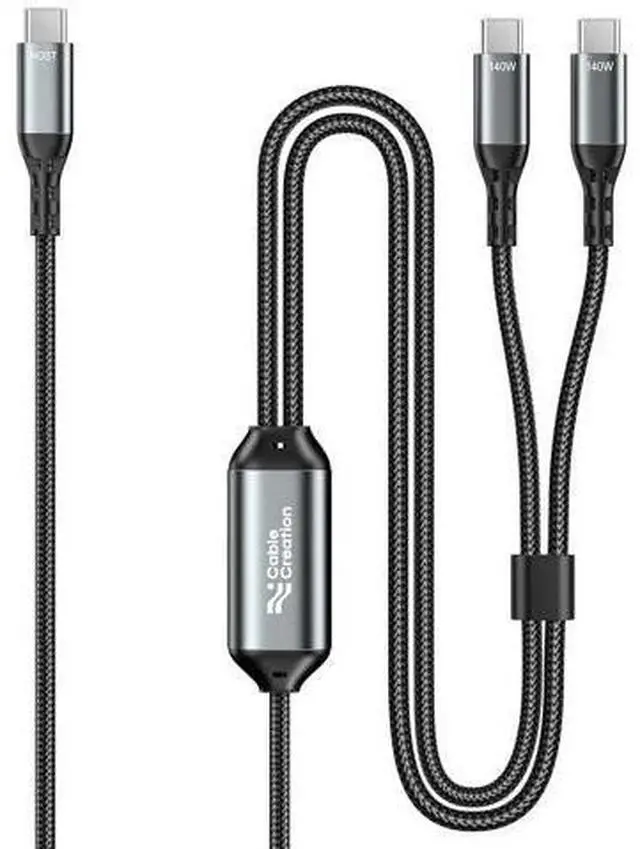 Main image of USB C Cable 2-in-1, Long 6ft USBC to Dual USB-C, USB C 140W Max PD Charging Type C Splitter for iPhone 16/15, MacBook, iPad, Carplay&Android Auto,Cellphone,Tablet and All USBC Device
