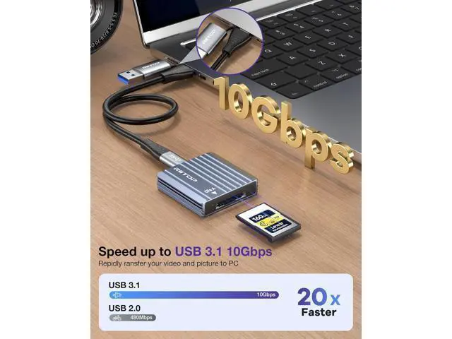 Alt view image 3 of 7 - CFexpress Type A Card Reader USB 3.2 Gen 2 10Gbps CF Express Type A Memory Card Adapter