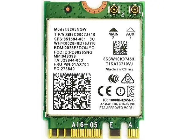 Alt view image 3 of 7 - Wireless-AC8265 Dual Mode AC8265 Wireless NIC Module for Jetson Nano Developer Kit B01/A02, Support 2.4GHz/5GHz 300Mbps/867Mbps Dual Band WiFi and Bluetooth 4.2