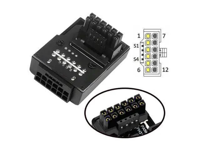 Alt view image 5 of 7 - ATX3.0 PCI-E 5.0 12VHPWR 16Pin Power Modular 90 Degree Down Angled Connector Adapter for 3080 3090TI PSU Graphics Card