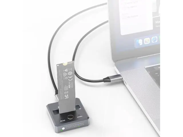 Alt view image 5 of 5 - M.2 SSD Reader 10Gbps with Write Protection Compatible with NVMe/SATA to USB-C PCIe SSD Docking Station (NVMe/SATA Dual Protocol)