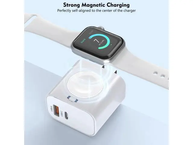 Alt view image 4 of 7 - for Apple Watch Charger,Wireless Magnetic for Apple Watch Charging,2Pack 23W Dual Port(USB-C+USB-A)Fast Wall Charging Block Travel Plug iWatch Charger for iWatch 11/Ultra/SE/10/9/8/7/6,iPhone 17/16/15