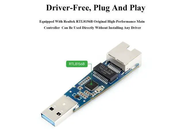 Alt view image 4 of 7 - USB to 2.5G Ethernet Converter Module for Raspberry Pi 5/Jetson Nano/PC/Laptop/Windows/Linux/Android, USB 3.2 Gen1 to 2.5G USB ETH Adapter Module Driver-Free Plug & Play, 10/100/1000Mbps /2.5Gbps