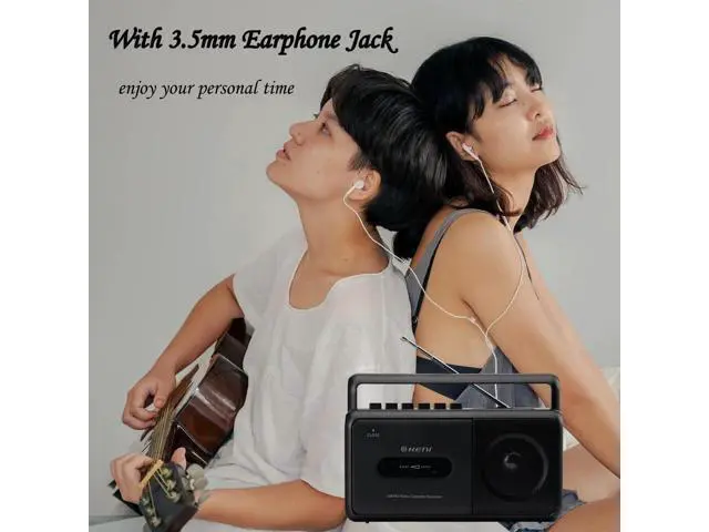 Alt view image 5 of 7 - Portable Cassette Player Boombox AM/FM Radio Stereo, Casette Tape Player Recorder with Earphone Jack Battery Operated or AC Powered