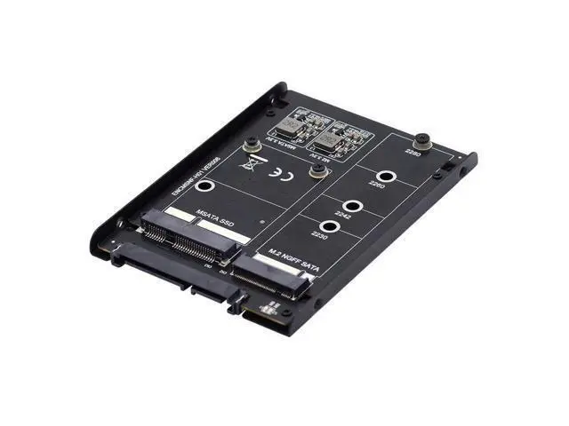 Alt view image 7 of 7 - MSATA M.2 NGFF SATA SSD to 2.5" SATA 2 in 1 Combo JBOD HDD Disk Drive Enclosure Adapter
