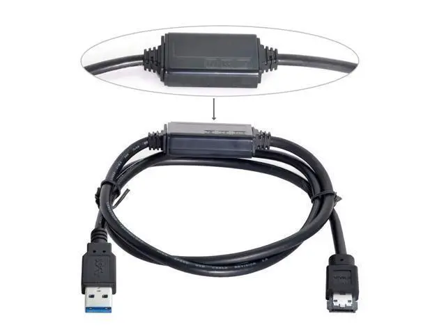 Alt view image 5 of 7 - USB 3.0 to eSATA Cable for HDD/SSD/ODD 3.28FT/1.0M (One Way Transmission The USB Port Must be Connected to The Host)