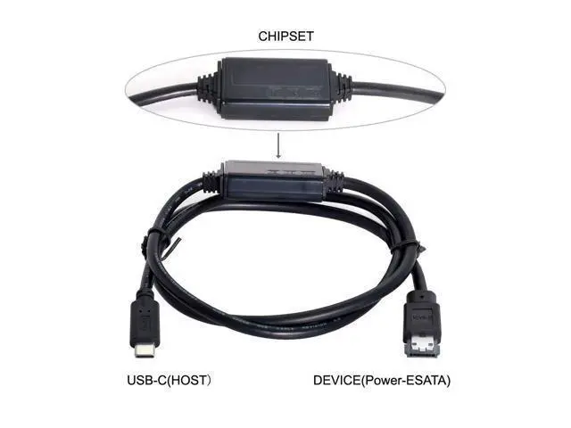 Alt view image 3 of 7 - USB C to eSATA Cable for HDD/SSD/ODD 3.28FT/1.0M (One Way Transmission The USB Port Must be Connected to The Host)