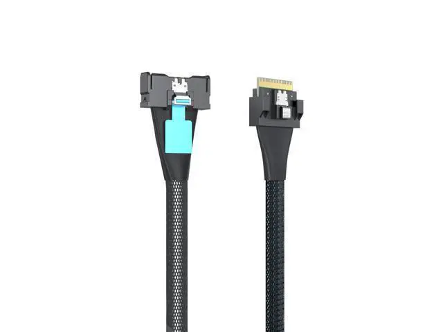 Alt view image 2 of 3 - PCIe4.0 SlimSAS to MCIO Cable, SFF-8654 to SFF-TA-1016 8i Certified, Mini Cool Edge HD Connector, 85-ohm Enterprise Server Cable for Storage Array/Data Center, 0.75~0.8m(2.46~2.62ft)