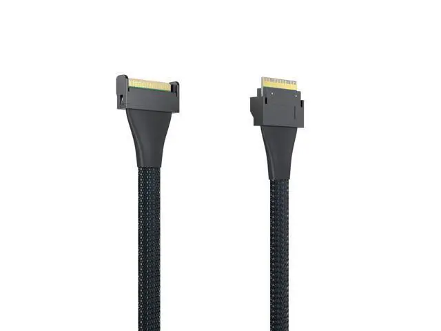 Alt view image 3 of 3 - PCIe4.0 SlimSAS to MCIO Cable, SFF-8654 to SFF-TA-1016 8i Certified, Mini Cool Edge HD Connector, 85-ohm Enterprise Server Cable for Storage Array/Data Center, 0.75~0.8m(2.46~2.62ft)