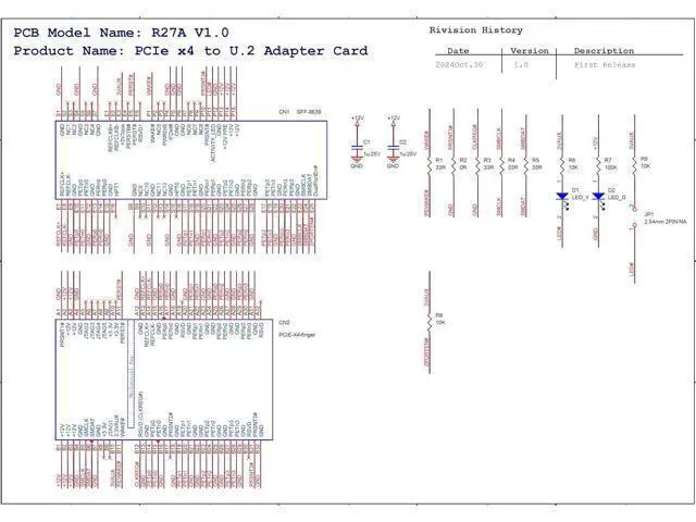 Alt view image 3 of 7 - ADT-R27 PCIe 5.0 4.0 x4 to U.2/U.3/E1.S/E3.S Hard Disk Adapter 128Gbps/64Gbps with Bracket Compatible with EDSFF Hard Disk Drive (R27A for U.2)
