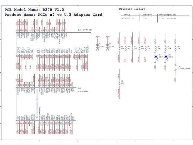 Alt view image 5 of 6 - ADT-R27 PCIe 5.0 4.0 x4 to U.2/U.3/E1.S/E3.S Hard Disk Adapter 128Gbps/64Gbps with Bracket Compatible with EDSFF Hard Disk Drive (R27B for U.3)