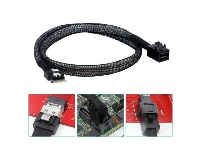 Alt view image 4 of 7 - Mini SAS SFF-8654 38Pin Host to SFF-8643 Target Data Server Disk Raid Cable 50cm