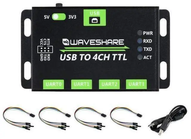 Main image of Industrial USB to 4CH TTL Converter USB to UART with Multi Protection Circuits Multi Systems Support