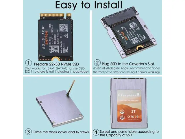Alt view image 7 of 7 - CFexpress B to NVMe 2230 SSD Adapter, CF Type B Converter Card for NVMe SSD DIY Assembly Kit