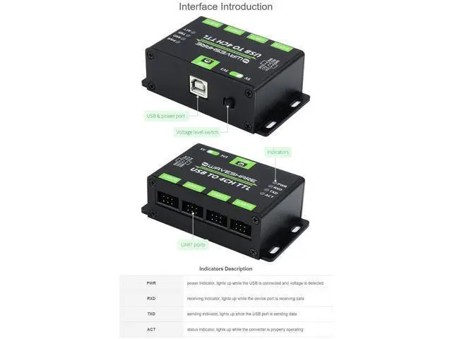 Alt view image 6 of 7 - Industrial USB to 4CH TTL Converter USB to UART with Multi Protection Circuits Multi Systems Support