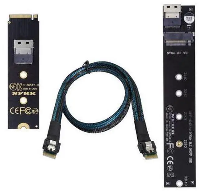 Main image of M.2 NVME NGFF M-Key SSD Male to Female Extension Cable 40cm with SFF-8654 Connector Adapter for Mainboard SSD 2280/22110