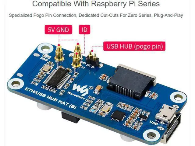 Alt view image 5 of 7 - Ethernet/USB HUB Box with ABS Case for Raspberry Pi Zero 2W/ 2WH/ Zero W/Zero WH/Zero, with 1x RJ45 10/100M Ethernet Port and 3X USB 2.0 Ports Compatible with USB 2.0/1.1