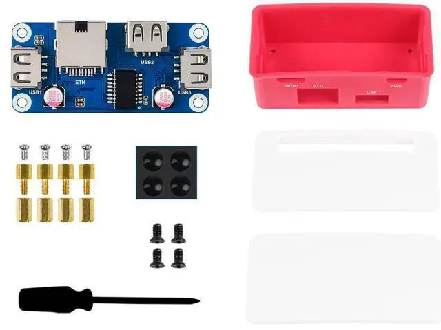 Alt view image 7 of 7 - Ethernet/USB HUB Box with ABS Case for Raspberry Pi Zero 2W/ 2WH/ Zero W/Zero WH/Zero, with 1x RJ45 10/100M Ethernet Port and 3X USB 2.0 Ports Compatible with USB 2.0/1.1