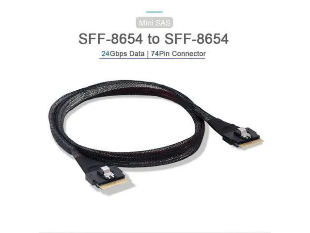 Alt view image 2 of 7 - CY SFF-8654 8i 74pin Host Male to SFF-8654 74Pin Male PCI-E Slimline SAS 4.0 Target Cable 50cm