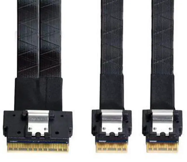 Main image of CY SFF-8654 8i 74Pin Male to Dual SFF-8654 4i 38Pin Male PCI-E Ultraport Slimline SAS Slim 4.0 Cable 40cm PCI-Express