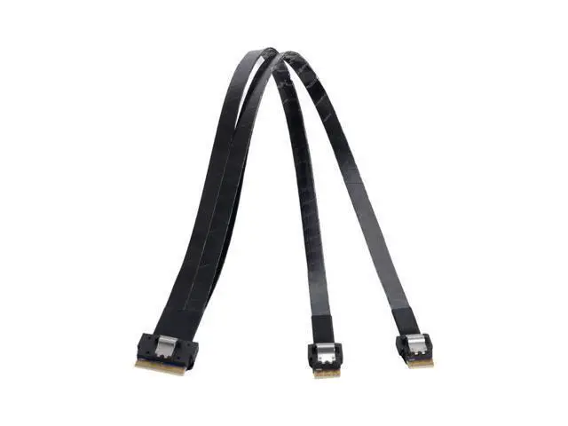 Alt view image 6 of 7 - CY SFF-8654 8i 74Pin Male to Dual SFF-8654 4i 38Pin Male PCI-E Ultraport Slimline SAS Slim 4.0 Cable 40cm PCI-Express