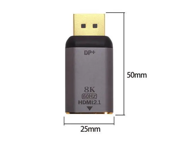 Alt view image 6 of 7 - CY DP DisplayPort 1.4 Source Male to HDMI 2.0 Display 8K 60hz UHD 4K Female Monitor Connector Adapter