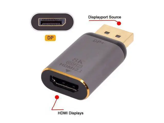 Alt view image 5 of 7 - CY DP DisplayPort 1.4 Source Male to HDMI 2.0 Display 8K 60hz UHD 4K Female Monitor Connector Adapter
