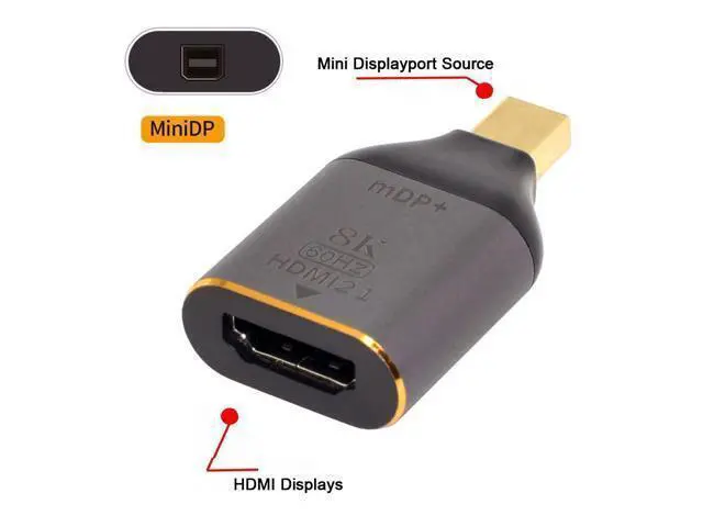 Alt view image 5 of 7 - CY Mini DP DisplayPort 1.4 Source Male to HDMI 2.0 Display 8K 60hz UHD 4K Female Monitor Connector Adapter