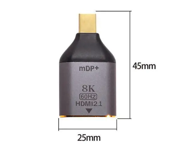 Alt view image 6 of 7 - CY Mini DP DisplayPort 1.4 Source Male to HDMI 2.0 Display 8K 60hz UHD 4K Female Monitor Connector Adapter