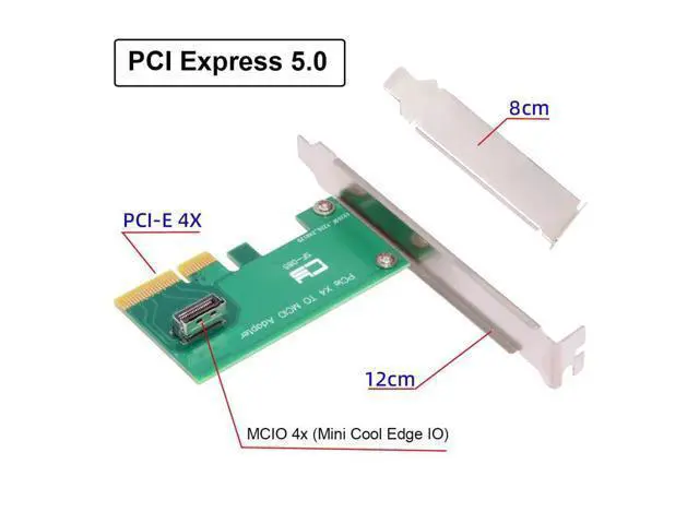 Alt view image 2 of 7 - PCI-E 4X to PCI-E 5.0 MCIO 4X 38Pin SFF-TA-1016 Adapter Mini Cool Edge IO Female PCI Express Card
