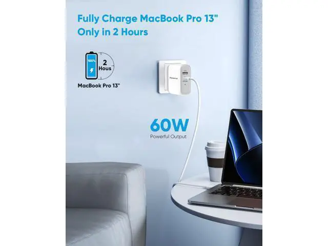 Alt view image 3 of 7 - USB C Charger, 68W 2 Port GaN PD& QC USB-C Power Adapter, 60W USB C Wall Charger for MacBook Pro, iPad pro Charger Block, 18W USB A Fast Charger for iPhone 12 Pro Max/ 11 Pro Max/iPad Air