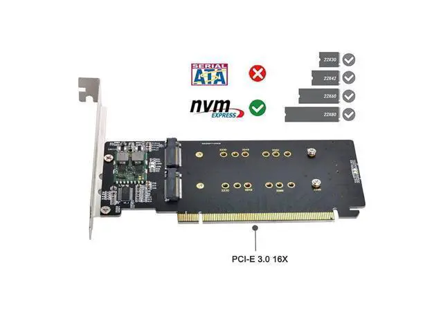 Alt view image 5 of 7 - M.2 NVME Gen 3.0 Adapter M.2 NVME AHCI X4 to PCIE Express 3.0 Gen3 X16 Raid Card VROC Raid0 Hyper Adapter