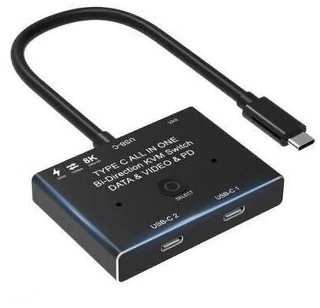 Main image of USB C Switch,Bi-Directional USB C Switcher 2 Computers USB Type C KVM Switch 8K@30Hz 4K@120Hz Video/10Gbps Data Transfer/100W Charging,Compatible with Thunderbolt Device