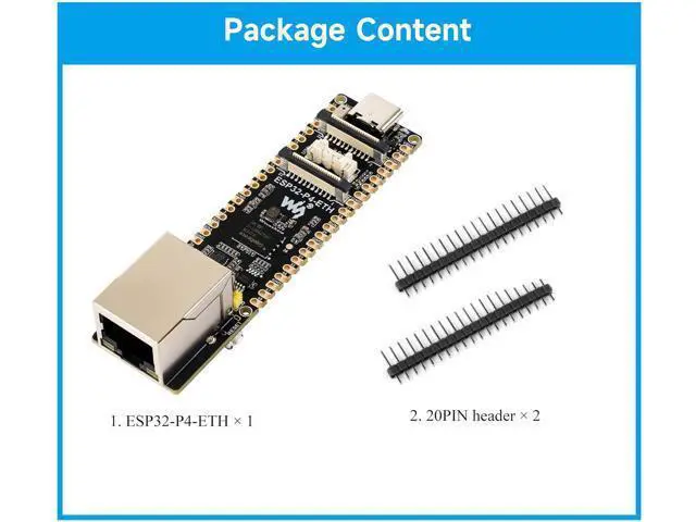 Alt view image 2 of 7 - ESP32-P4-ETH Development Board, Based On ESP32-P4 with 100 Mbps RJ45 Ethernet Port, Rich Human-Machine Interfaces (Display/Camera/Speaker Header,etc.), Supports AI Speech Interaction