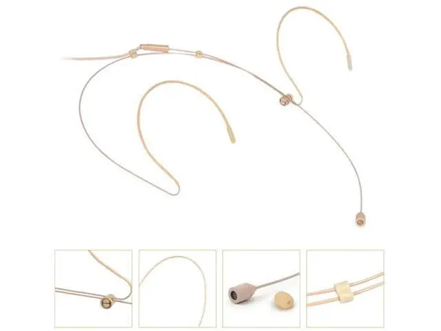 Alt view image 2 of 6 - Headset Microphone Double Over Ear Earset Over Ear Headworn Mic Compatible with Shure Wireless System Bodypack Transmitter with 1.2m Cable Windscreen Mini XLR 4 Pin TA4F Plug