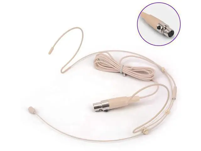 Alt view image 5 of 6 - Headset Microphone Double Over Ear Earset Over Ear Headworn Mic Compatible with Shure Wireless System Bodypack Transmitter with 1.2m Cable Windscreen Mini XLR 4 Pin TA4F Plug
