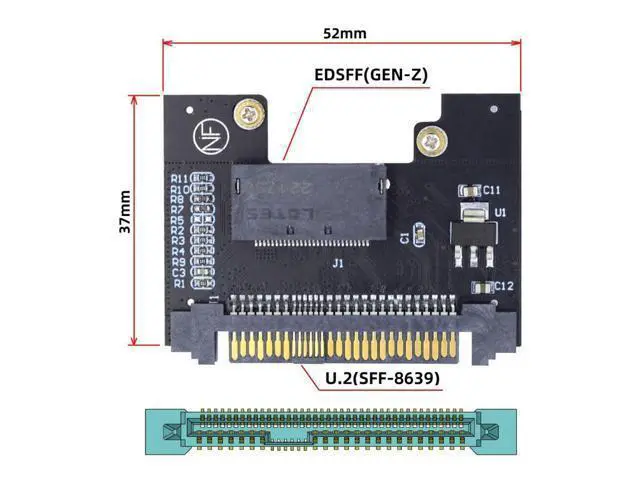 Alt view image 5 of 7 - NVMe EDSFF GEN-Z E1.S SSD to U.2 SFF-8639 Host Adapter for DC P4511 Series EDSFF NVMe SSD
