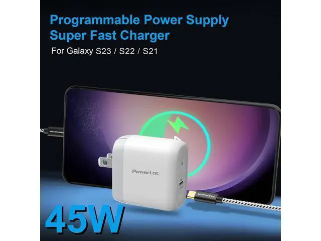 Alt view image 2 of 7 - 45W USB-C Charger, Super Fast Charger& 6FT Cable, S22 Ultra Charger 45W S21 Ultra Charger, GaN USB C Charger with PD 3.0 PPS/AFC, for Galaxy S22,S21, Z Flip 5, Fold 5, iPhone 16,iPad,MacBook