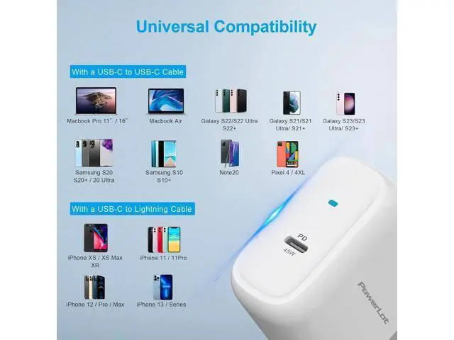Alt view image 6 of 7 - 45W USB-C Charger, Super Fast Charger& 6FT Cable, S22 Ultra Charger 45W S21 Ultra Charger, GaN USB C Charger with PD 3.0 PPS/AFC, for Galaxy S22,S21, Z Flip 5, Fold 5, iPhone 16,iPad,MacBook